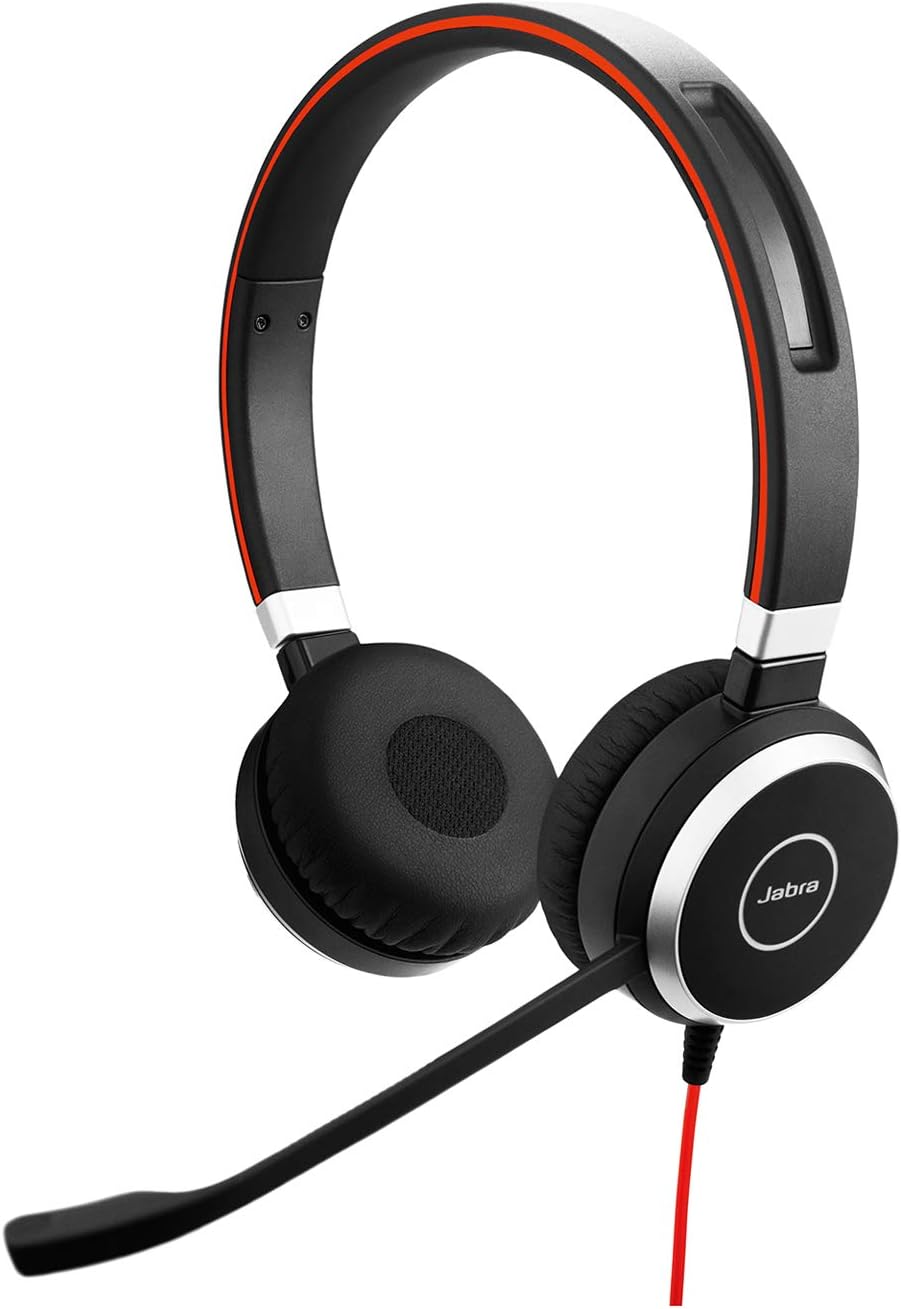 Jabra Evolve 40 UC Stereo On-Ear Noise Cancelling Headset with Mic
