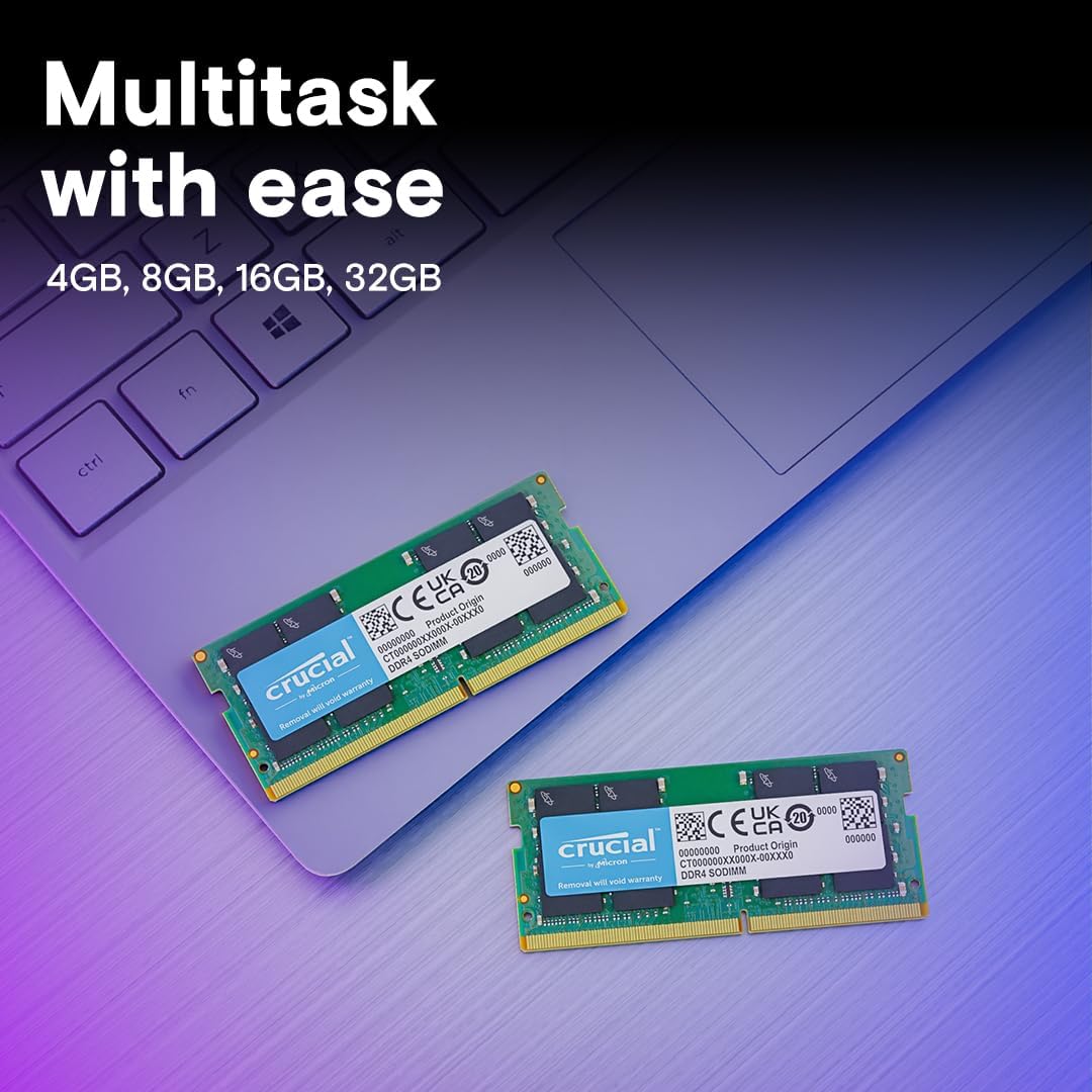 Crucial 16GB DDR4 Laptop RAM SODIMM 260-Pin Up to 3200MHz Intel