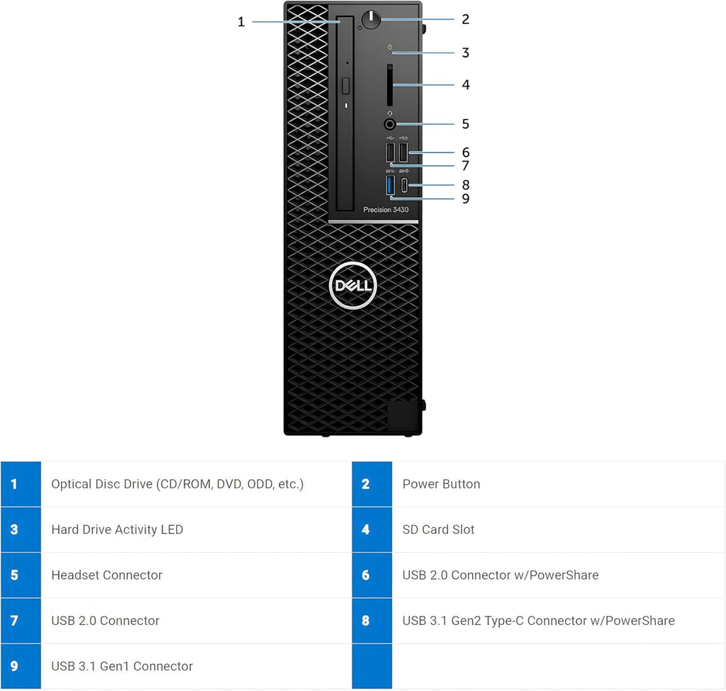 Dell Precision 3430 SFF i5-8500 16GB RAM 256GB SSD Win11 Pro 64