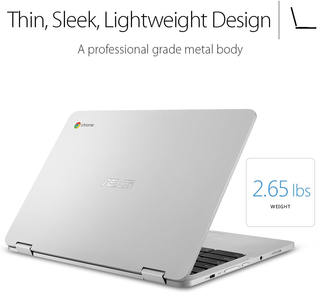 Asus C434TA-DSM4T ASUS Chromebook Flip C434 2-in-1 Laptop 14" Touchscreen Full HD 4-Way NanoEdge, Silver