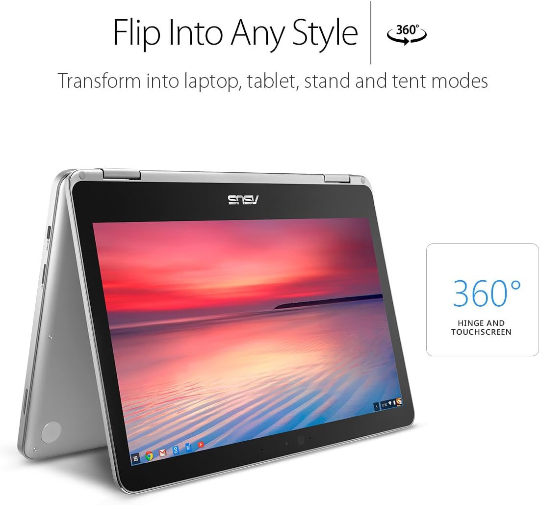 Asus C434TA-DSM4T ASUS Chromebook Flip C434 2-in-1 Laptop 14" Touchscreen Full HD 4-Way NanoEdge, Silver