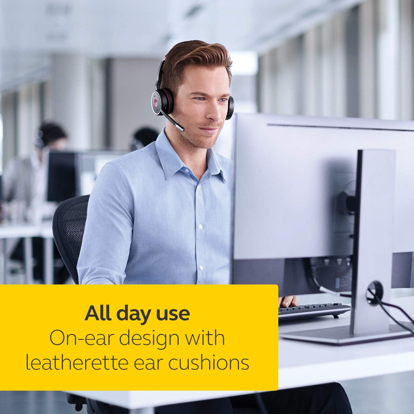 Jabra Evolve 75 UC Wireless Headset Bluetooth Headset with World-Class Speakers, Active Noise-Cancelling Microphone, Refurbished