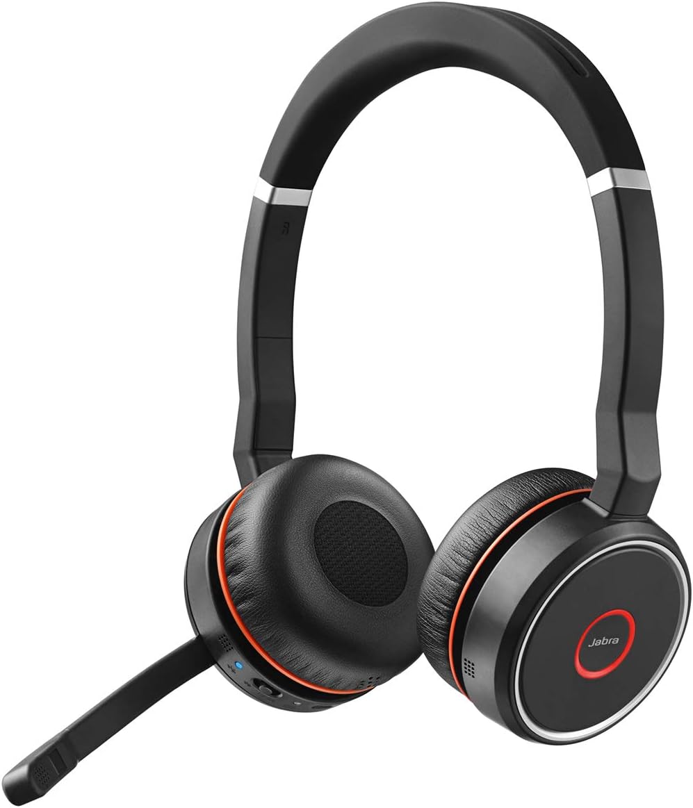 Jabra Evolve 75 UC Wireless Headset Bluetooth Headset with World-Class Speakers, Active Noise-Cancelling Microphone, Refurbished