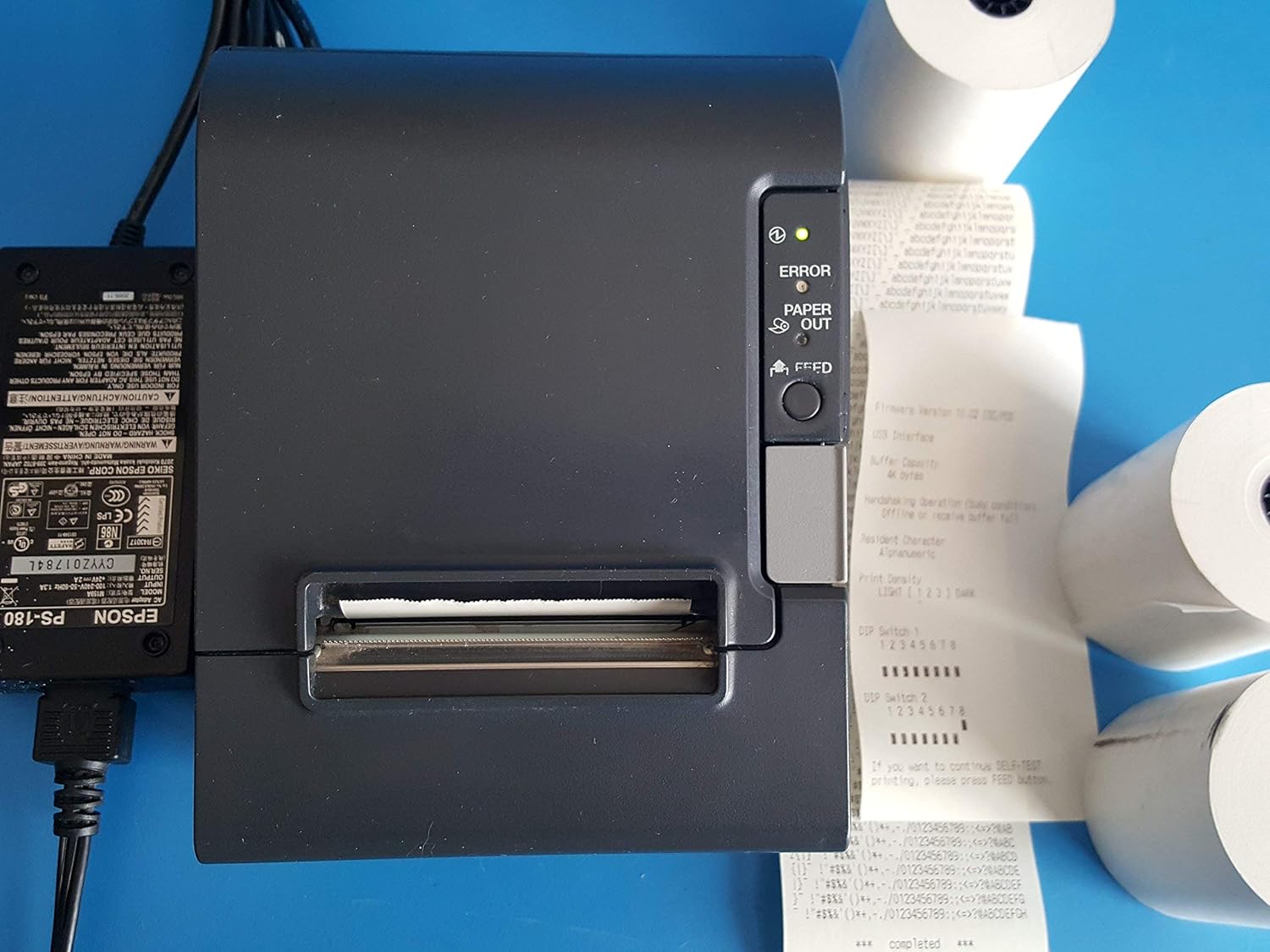Epson TM-T88IV Model M129H - Dark Gray POS Thermal Receipt Printer USB Port with Epson PS-180 Power Supply