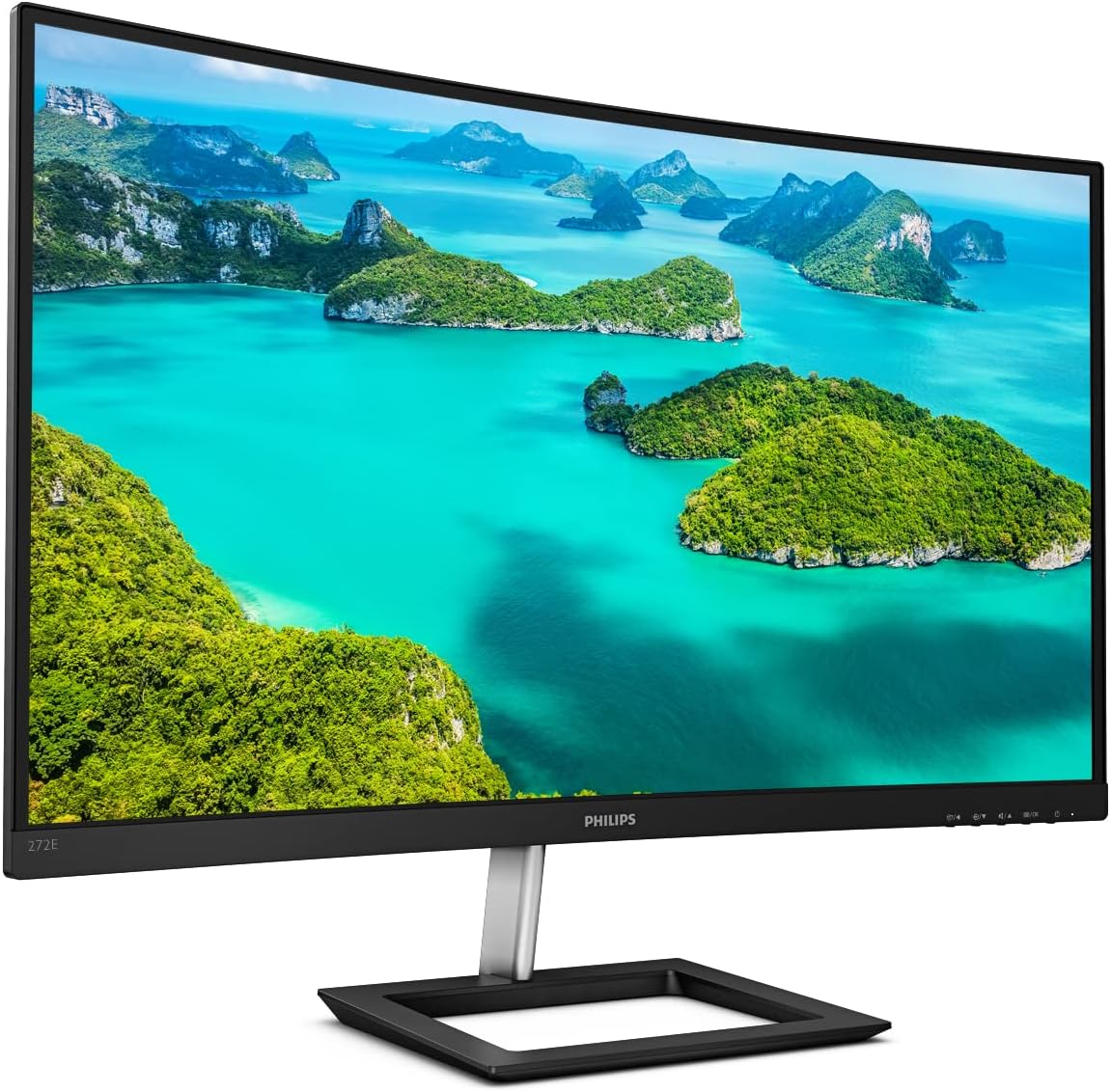 Philips 272E1CA 27 inch Curved Frameless Monitor, Full HD 1080P,sRGB, Adaptive-Sync, Speakers Open Box