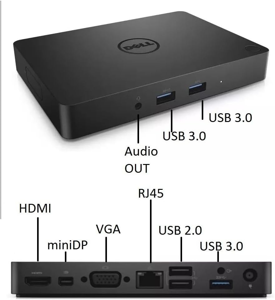 Dell Universal Dock WD15 Docking Station with 130W Adapter, USB C to HDMI. Renewed