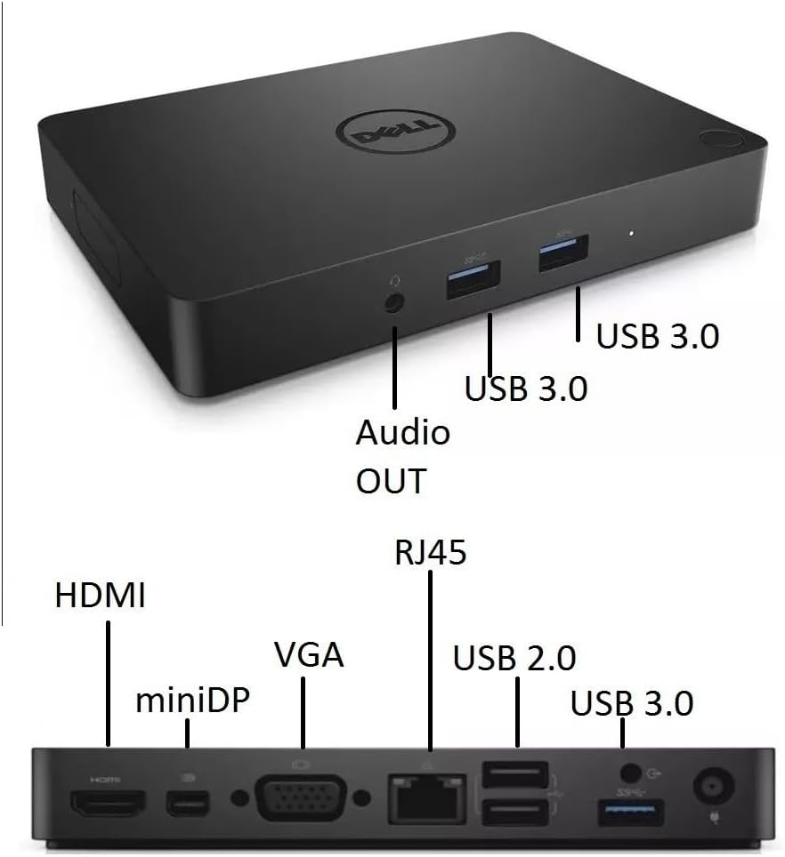 Dell Universal Dock WD15 Docking Station with 130W Adapter, USB C