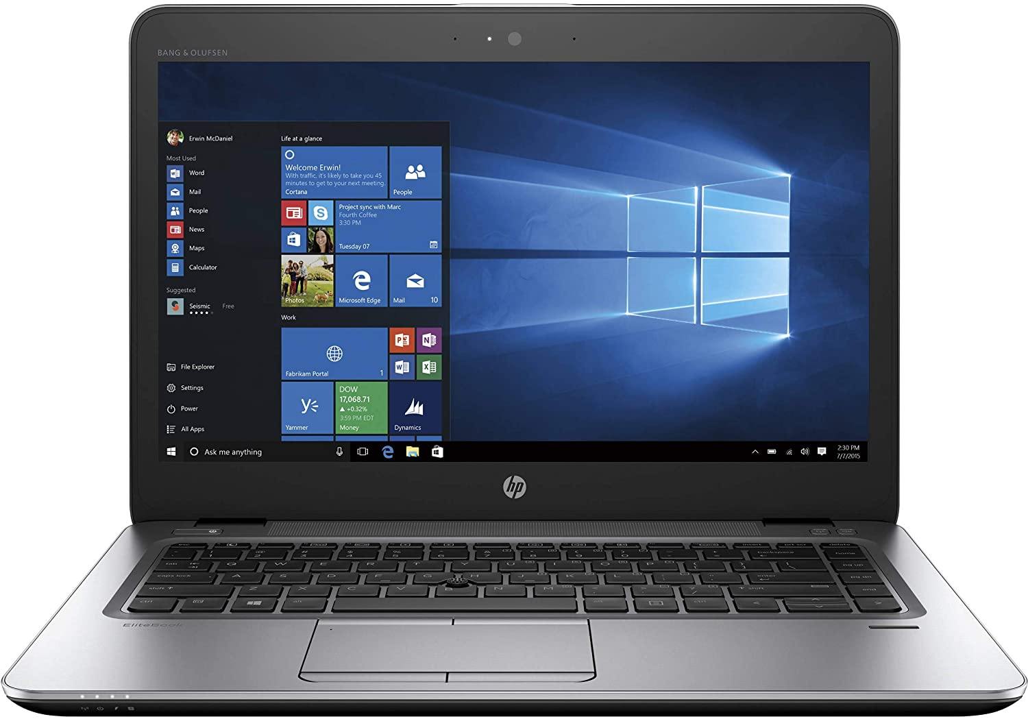 HP EliteBook 840 G4 14" HD Laptop, Core i5-7300U 2.6GHz, 16GB RAM, 256GB Solid State Drive, Windows 10 Pro 64Bit, Webcam (Renewed) - Atlas Computers & Electronics 