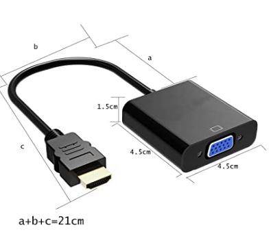 HDMI To VGA Cable Adapter Converter 1080P Video Cable + Audio For Computer - Brand-new - Atlas Computers & Electronics 