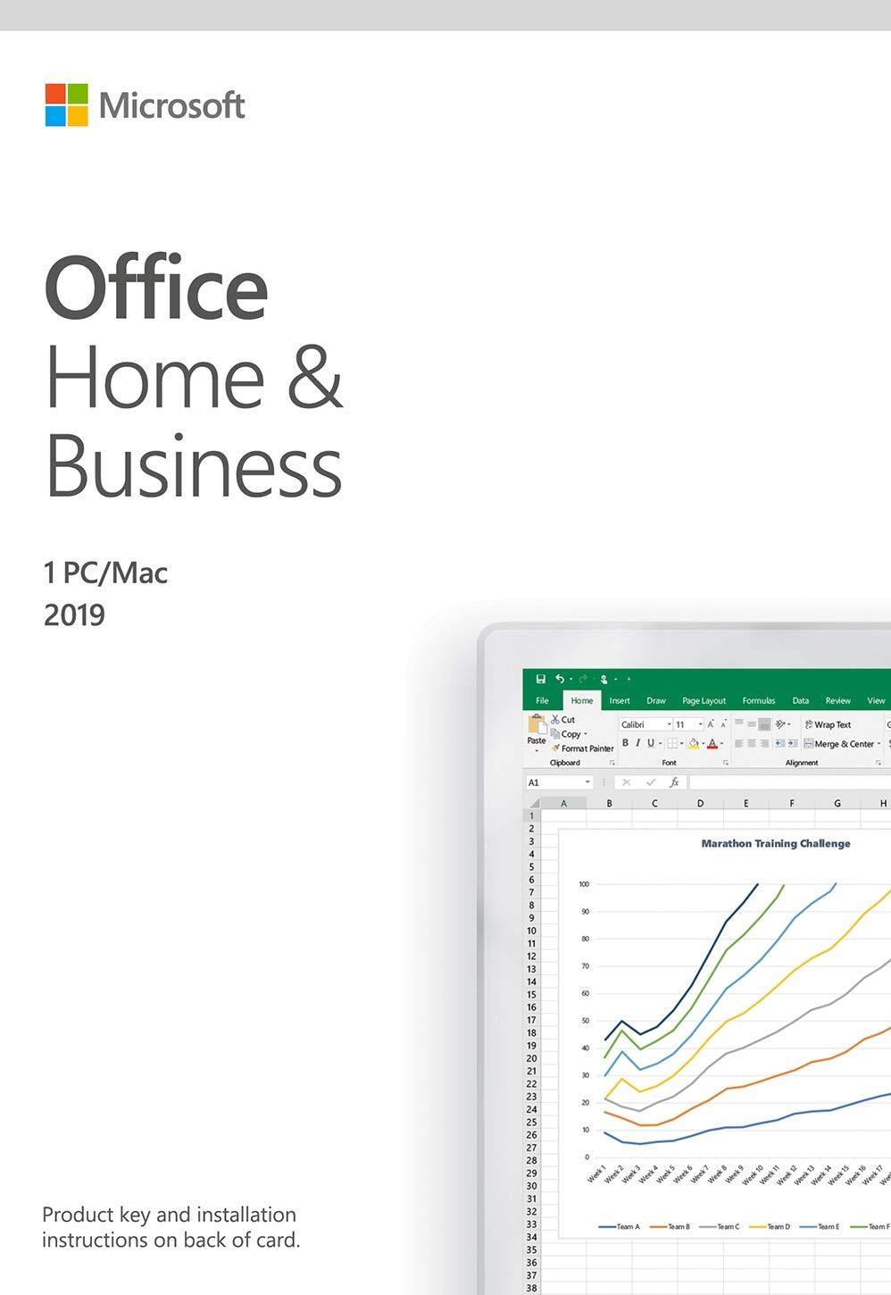 Microsoft Office Home and Business 2019 | 1 person, Windows 10 PC/Mac Key Card, English - Atlas Computers & Electronics 