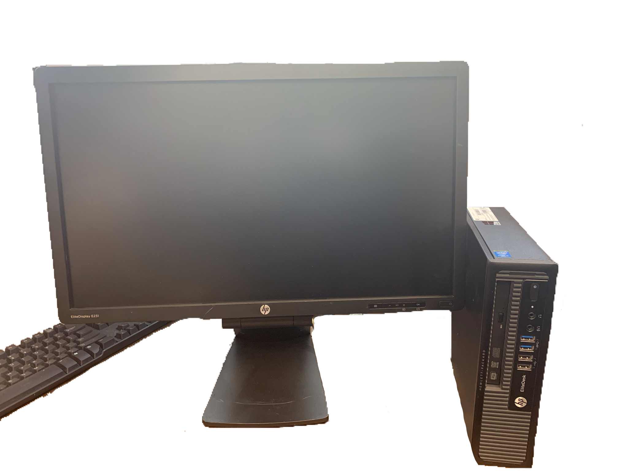 HP EliteDesk 800 G1 SFF Desktop,Intel i5,8GB RAM,128GB SSD,Win10 Pro wifi 22" monitor - Atlas Computers & Electronics 