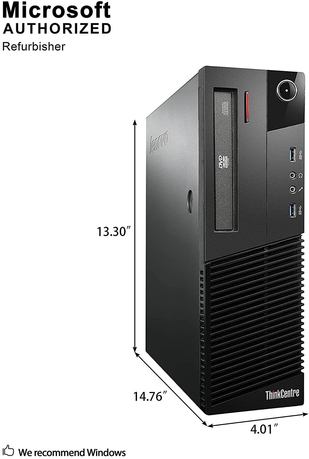 Lenovo ThinkCentre M83 SFF intel core i54570@3.2GHz 8GB RAM 256GB SSD Win10Pro WiFi  19" Mon Refurb