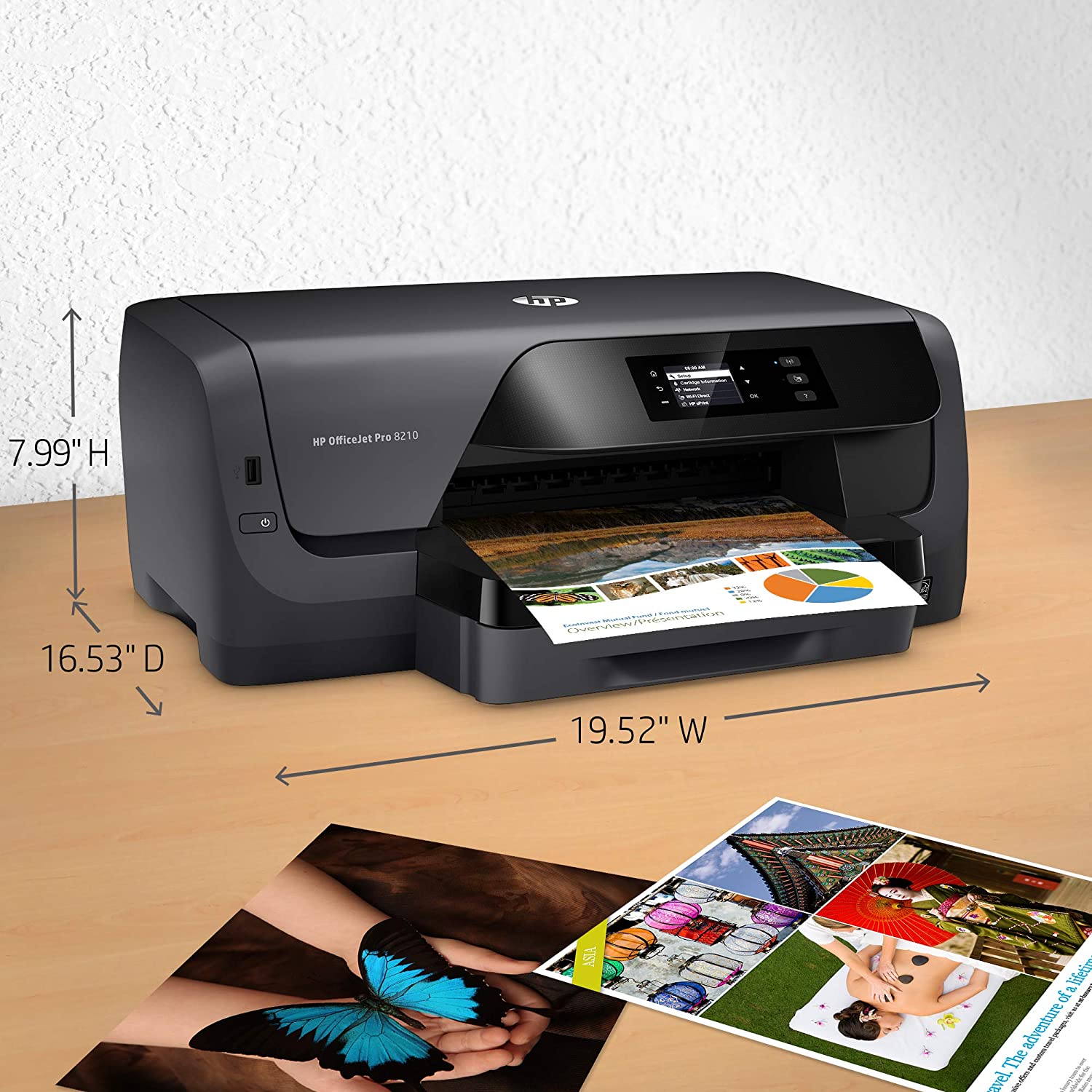 HP OfficeJet Pro 8210 Wireless Color Printer, HP Instant Ink Ready (D9L64A#B1H)