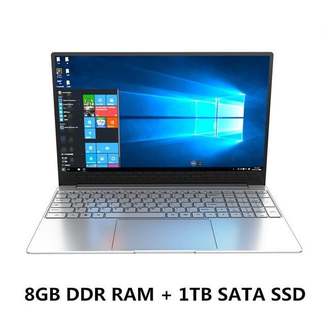 15.6 Inch  Laptop Quad Core DDR 8GB RAM 512GB 1TB ROM for Intel Celeron J4125 Windows 10 Pro Computer Bluetooth Backlit keyboard - Atlas Computers & Electronics 