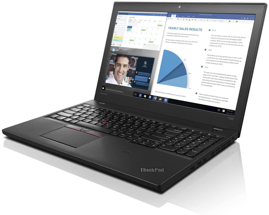 Lenovo ThinkPad T560 Notebook Laptop 15.6 FHD Display / Intel Core i5-6300U 2.4Ghz / 8GB RAM / 256GB SSD / Windows 10 Pro / Black (Renewed)